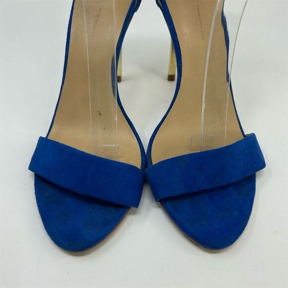 Zara Women's Blue Strappy Heels Gold Stiletto Size 36 (US 5.5-6) Party Shoes - Picture 5 of 11